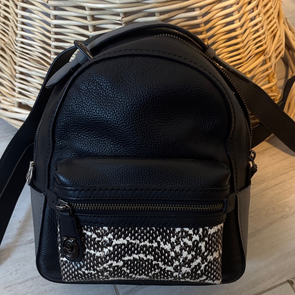 Coach Black Leather Backpack